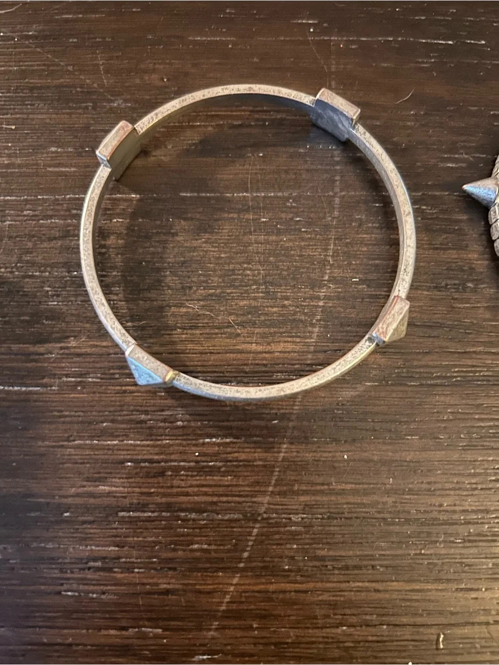 Silver Tone Spike Stackable Bangle Bracelet